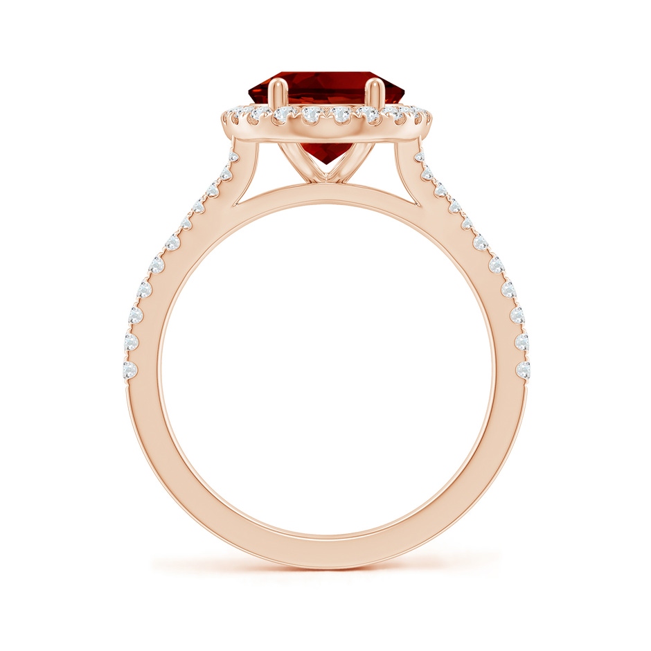 10x8mm Labgrown Lab-Grown Oval Ruby Halo Split Shank Engagement Ring in Rose Gold side 199
