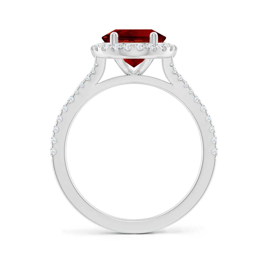 10x8mm Labgrown Lab-Grown Oval Ruby Halo Split Shank Engagement Ring in White Gold - side 199