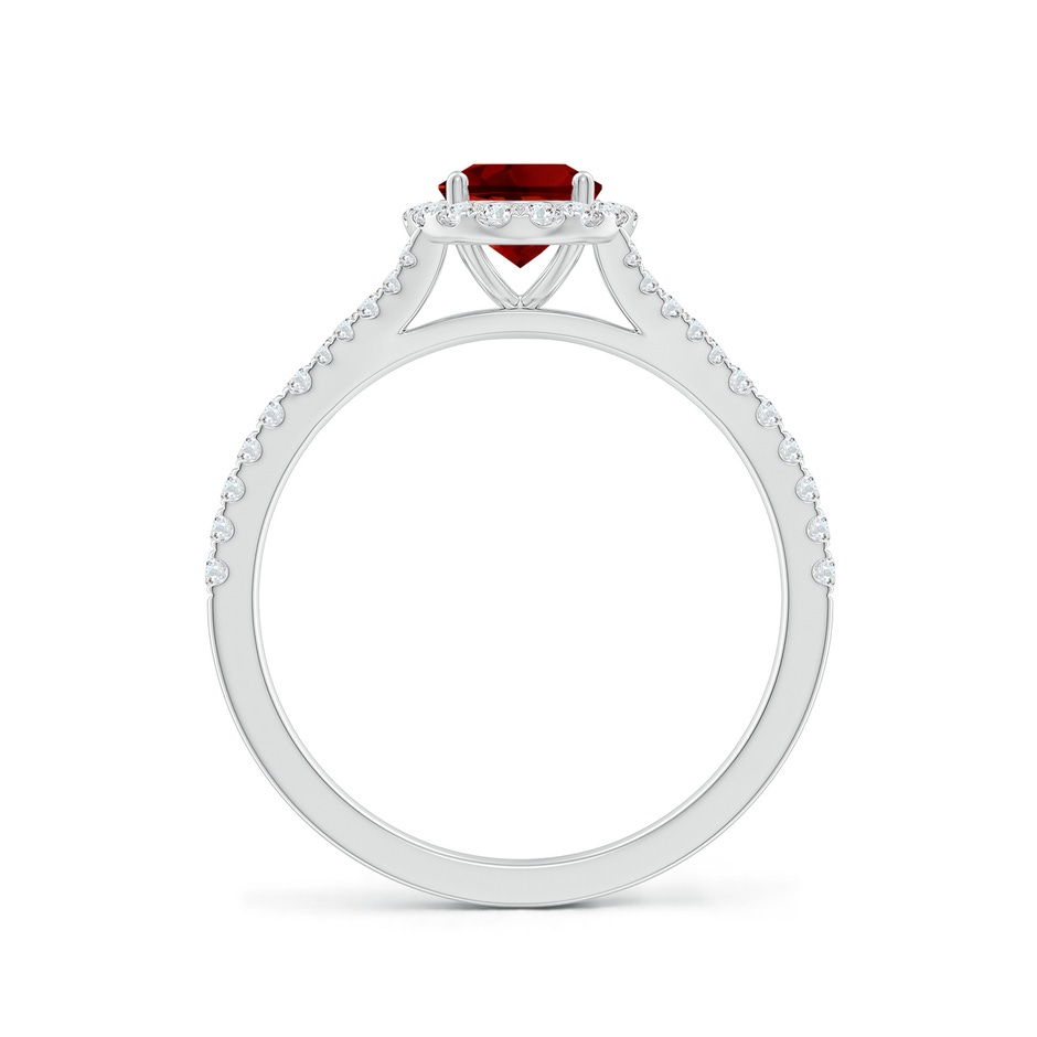 7x5mm Labgrown Lab-Grown Oval Ruby Halo Split Shank Engagement Ring in White Gold side 199