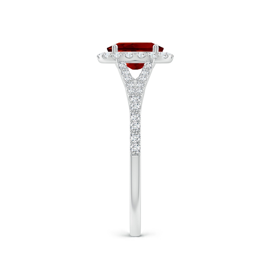 7x5mm Labgrown Lab-Grown Oval Ruby Halo Split Shank Engagement Ring in White Gold side 299