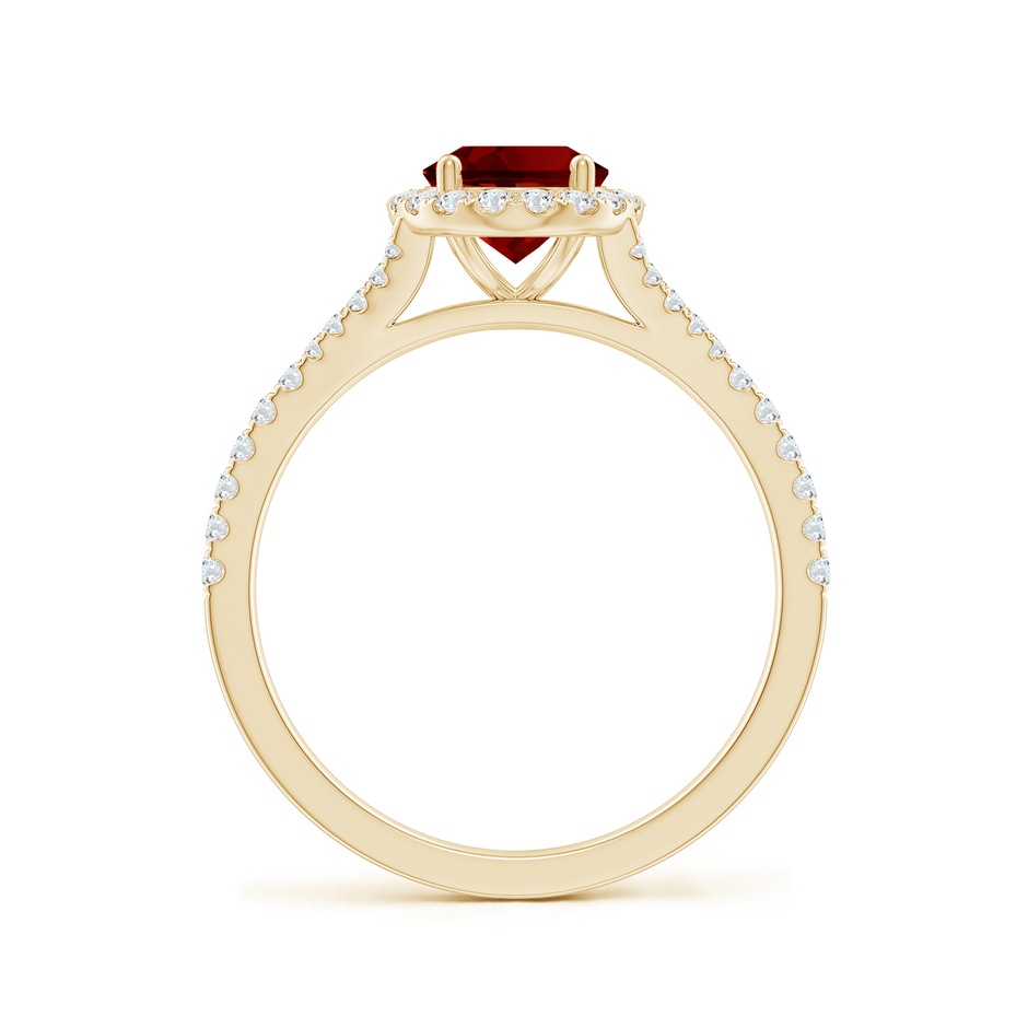 8x6mm Labgrown Lab-Grown Oval Ruby Halo Split Shank Engagement Ring in Yellow Gold side 199