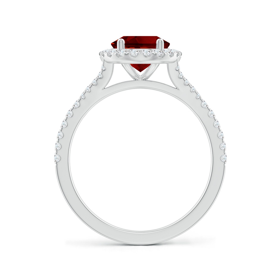 9x7mm Labgrown Lab-Grown Oval Ruby Halo Split Shank Engagement Ring in White Gold side 199