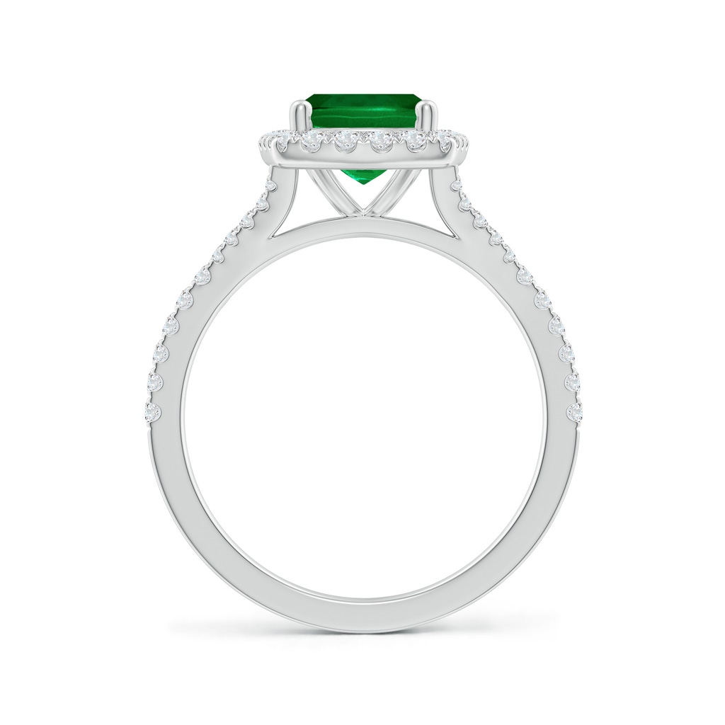9x7mm Labgrown Lab-Grown Cushion Rectangular Emerald Halo Split Shank Engagement Ring in White Gold Side 199