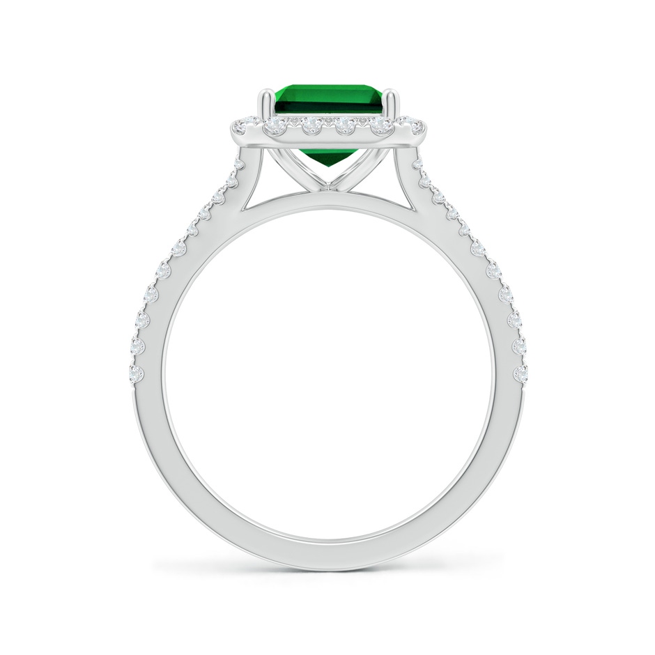 9x7mm Labgrown Lab-Grown Emerald-Cut Emerald Halo Split Shank Engagement Ring in White Gold side 199