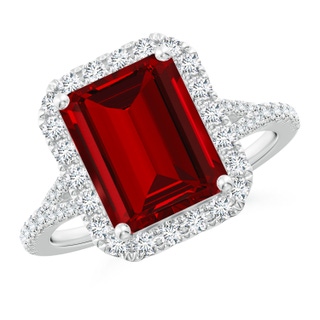 Emerald Cut Lab-Grown Lab Grown Ruby