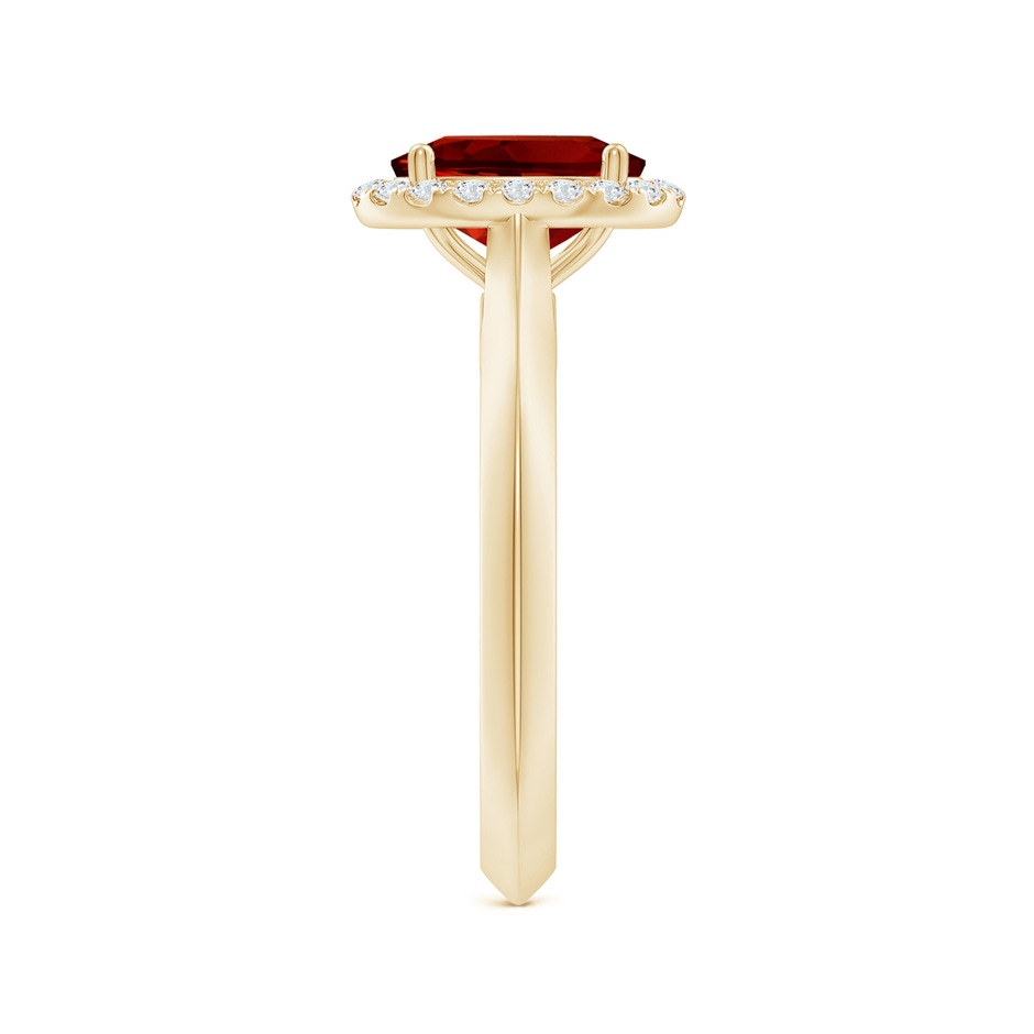 8x6mm Labgrown Lab-Grown Oval Ruby Halo Knife-Edge Shank Engagement Ring in 9K Yellow Gold side 299