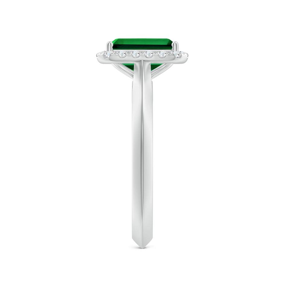 8x6mm Labgrown Lab-Grown Emerald-Cut Emerald Halo Knife-Edge Shank Engagement Ring in White Gold side 299