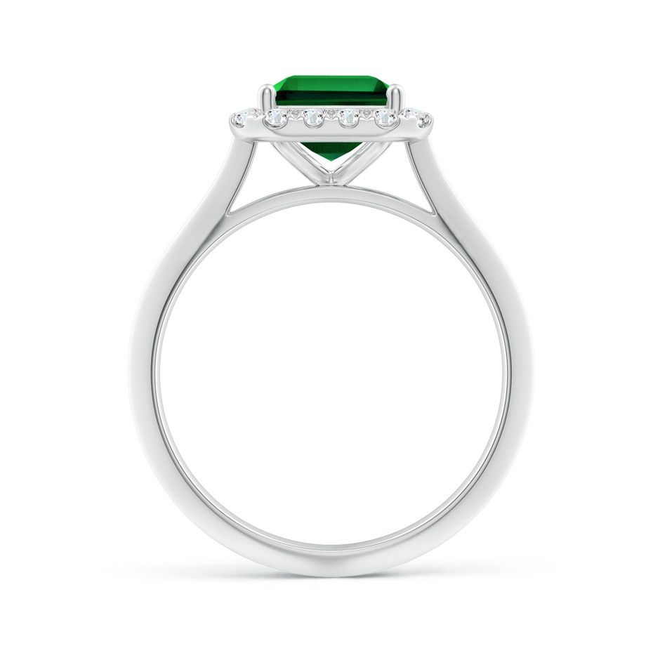 9x7mm Labgrown Lab-Grown Emerald-Cut Emerald Halo Knife-Edge Shank Engagement Ring in White Gold side 199