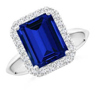 Emerald Cut Lab-Grown Lab Grown Blue Sapphire