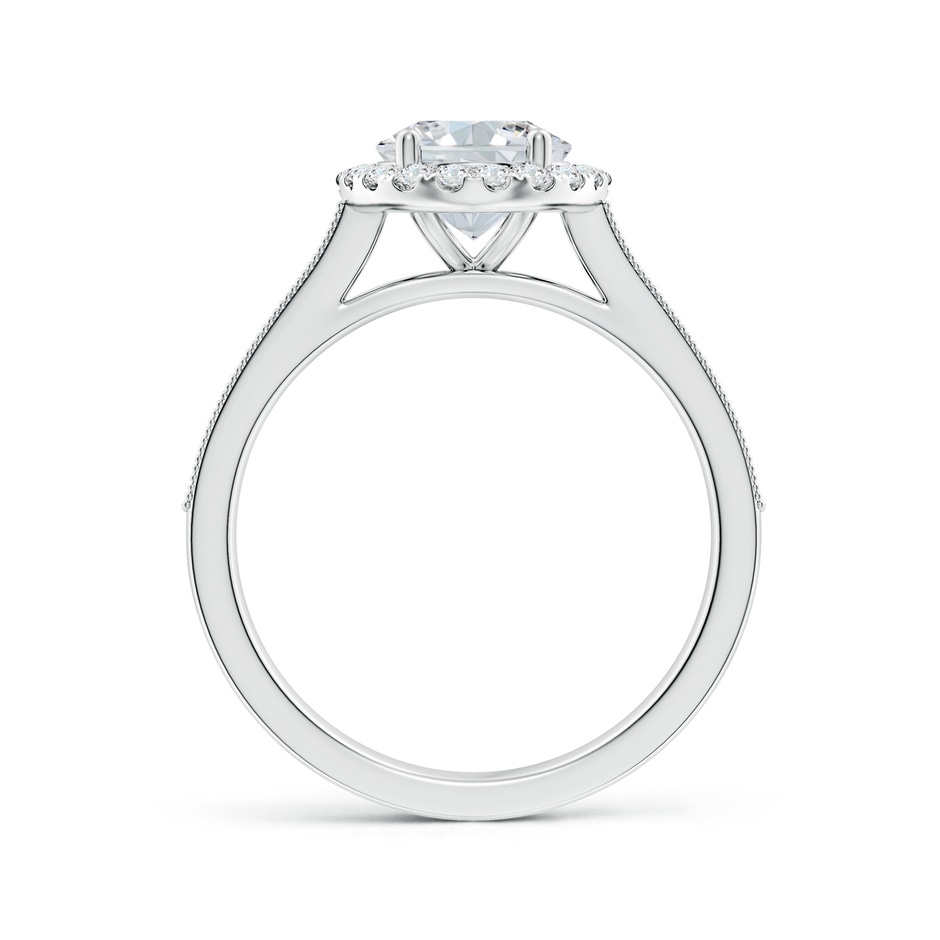 9x7mm FGVS Lab-Grown Oval Diamond Reverse Tapered Shank Halo Engagement Ring in White Gold side 199