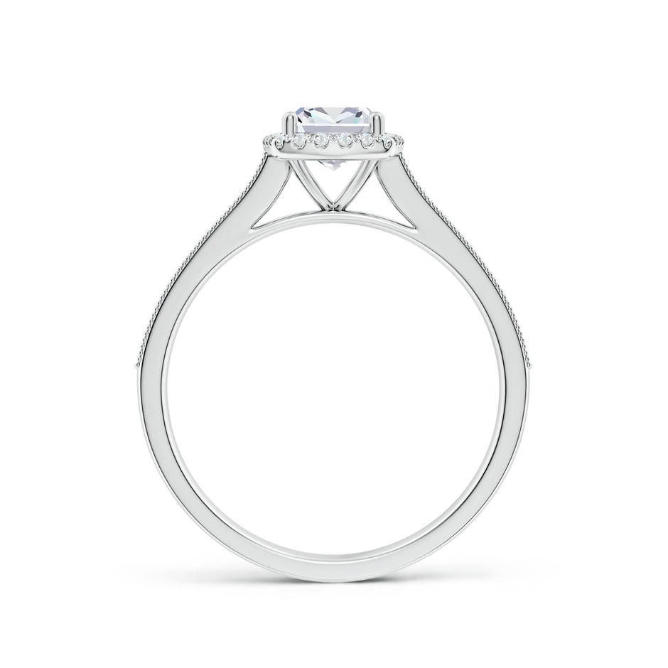 7x5mm FGVS Lab-Grown Cushion Rectangular Diamond Reverse Tapered Shank Halo Engagement Ring in White Gold side 199