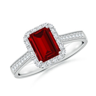 Emerald Cut Lab-Grown Lab Grown Ruby