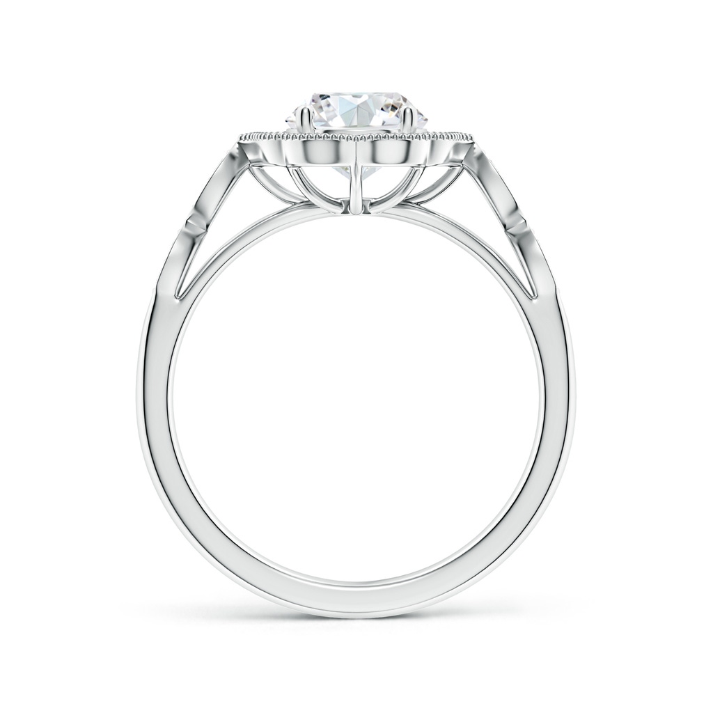 6.4mm FGVS Lab-Grown Vintage Inspired Round Diamond Ornate Halo Engagement Ring in White Gold Side 199