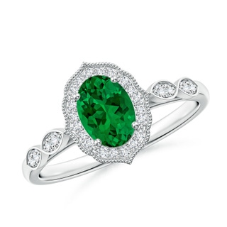 Oval Lab-Grown Lab Grown Emerald