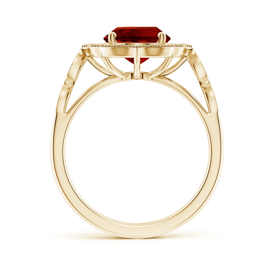 10x8mm Labgrown Lab-Grown Vintage Inspired Oval Ruby Ornate Halo Engagement Ring in 18K Yellow Gold side 199