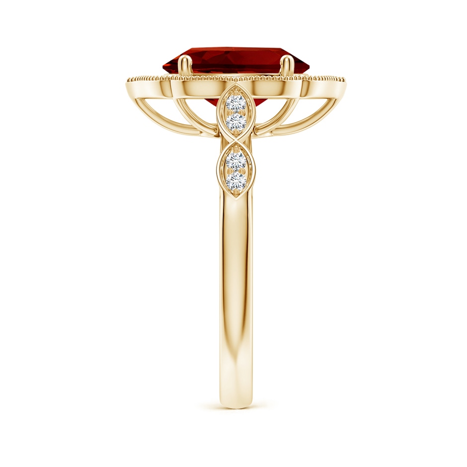 10x8mm Labgrown Lab-Grown Vintage Inspired Oval Ruby Ornate Halo Engagement Ring in 18K Yellow Gold side 299