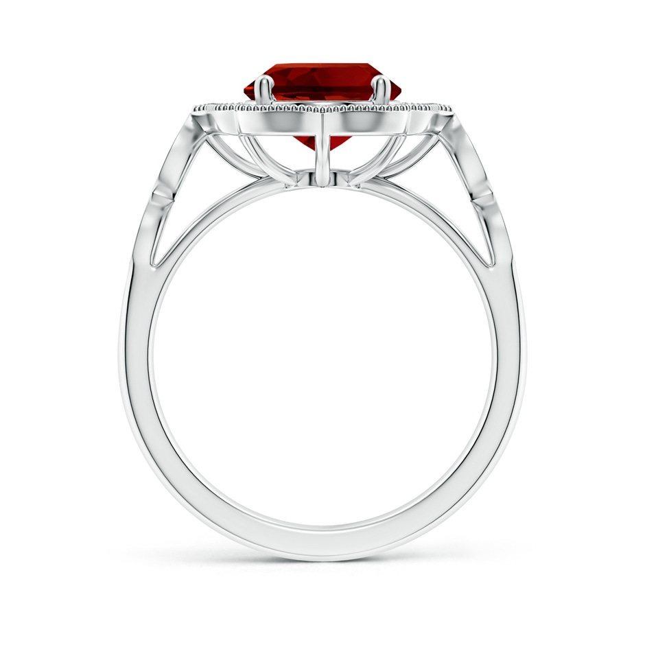 10x8mm Labgrown Lab-Grown Vintage Inspired Oval Ruby Ornate Halo Engagement Ring in White Gold side 199