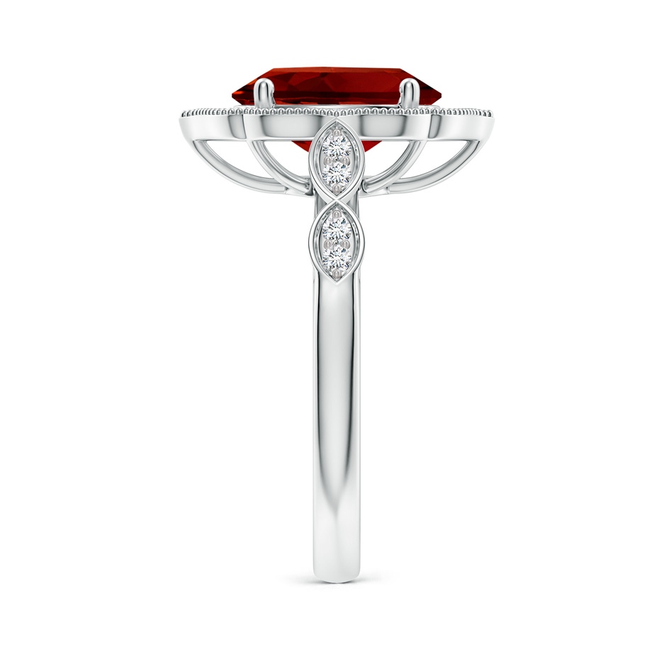 10x8mm Labgrown Lab-Grown Vintage Inspired Oval Ruby Ornate Halo Engagement Ring in White Gold side 299