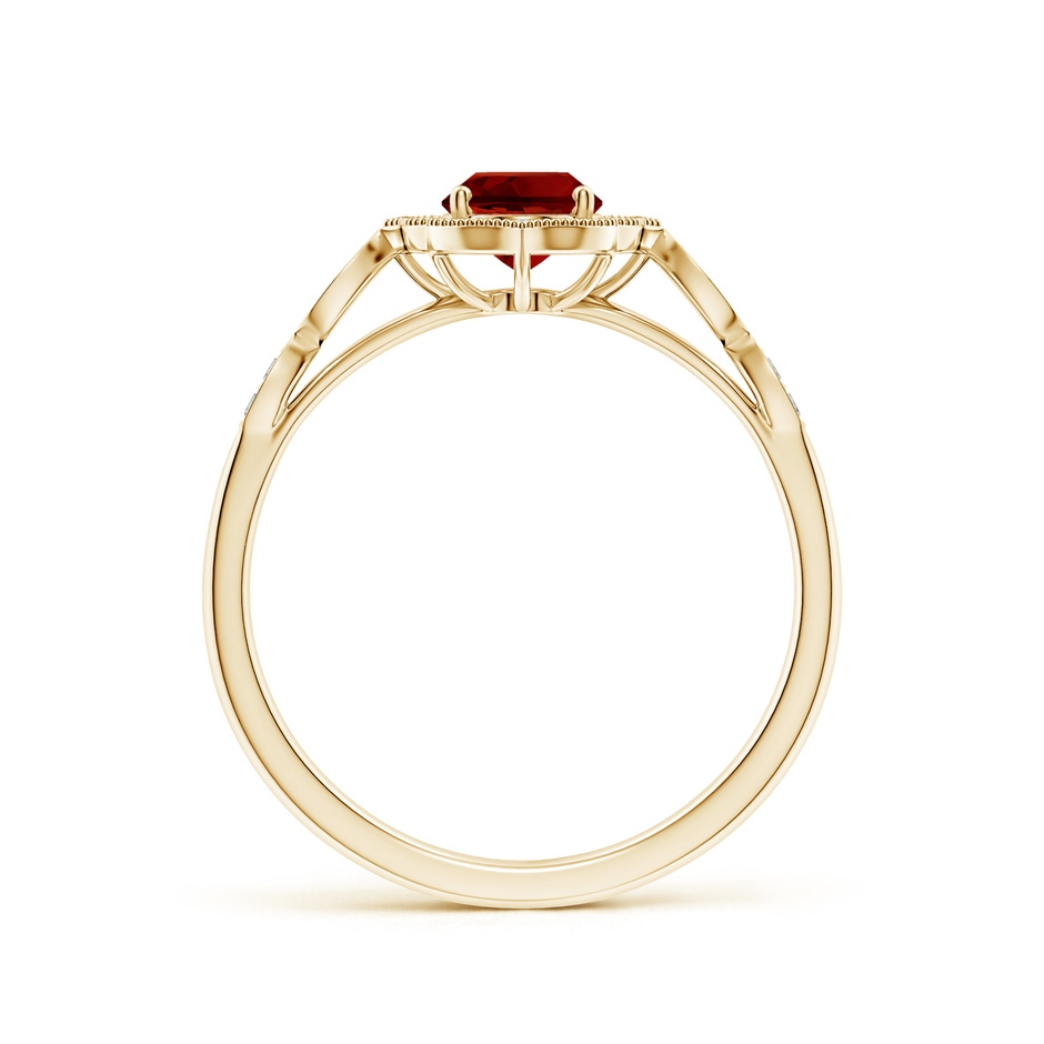 7x5mm Labgrown Lab-Grown Vintage Inspired Oval Ruby Ornate Halo Engagement Ring in Yellow Gold side 199