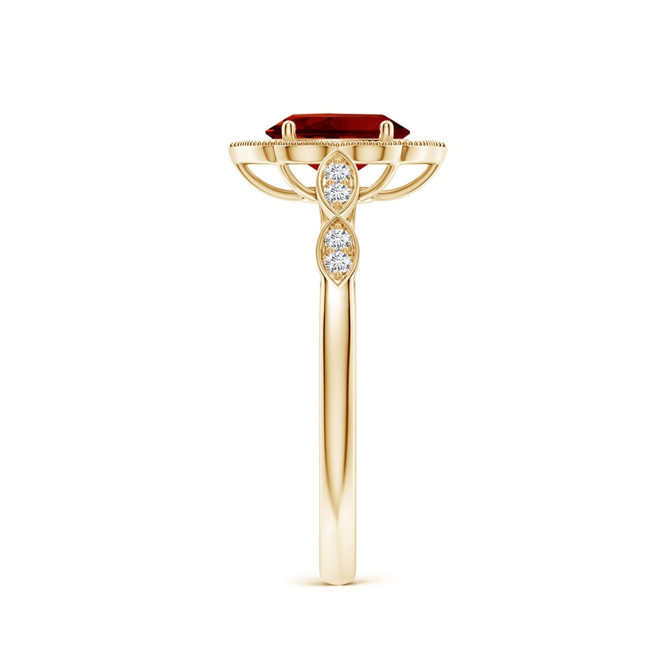 7x5mm Labgrown Lab-Grown Vintage Inspired Oval Ruby Ornate Halo Engagement Ring in Yellow Gold side 299