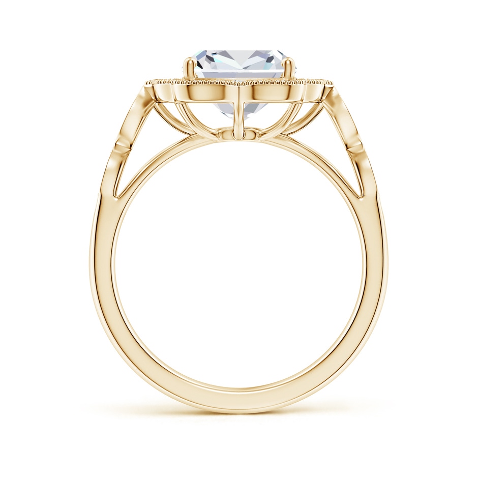 10x7.5mm FGVS Lab-Grown Vintage Inspired Cushion Rectangular Diamond Ornate Halo Engagement Ring in 18K Yellow Gold side 199