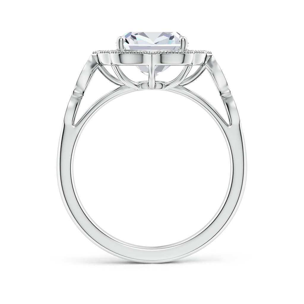 10x7.5mm FGVS Lab-Grown Vintage Inspired Cushion Rectangular Diamond Ornate Halo Engagement Ring in P950 Platinum - side 199