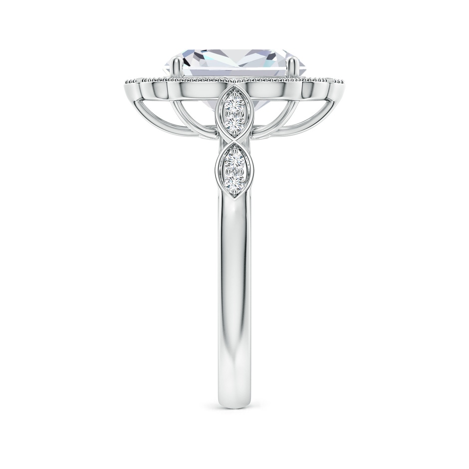 10x7.5mm FGVS Lab-Grown Vintage Inspired Cushion Rectangular Diamond Ornate Halo Engagement Ring in White Gold side 299