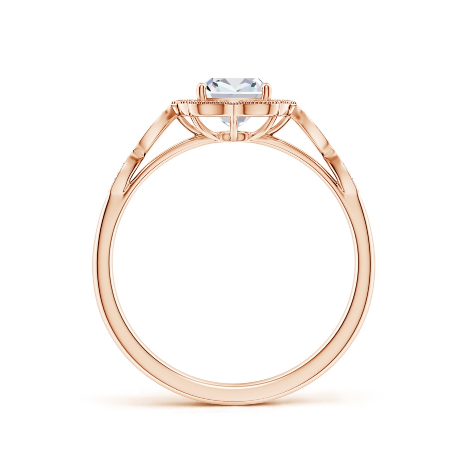 7x5mm FGVS Lab-Grown Vintage Inspired Cushion Rectangular Diamond Ornate Halo Engagement Ring in Rose Gold side 199