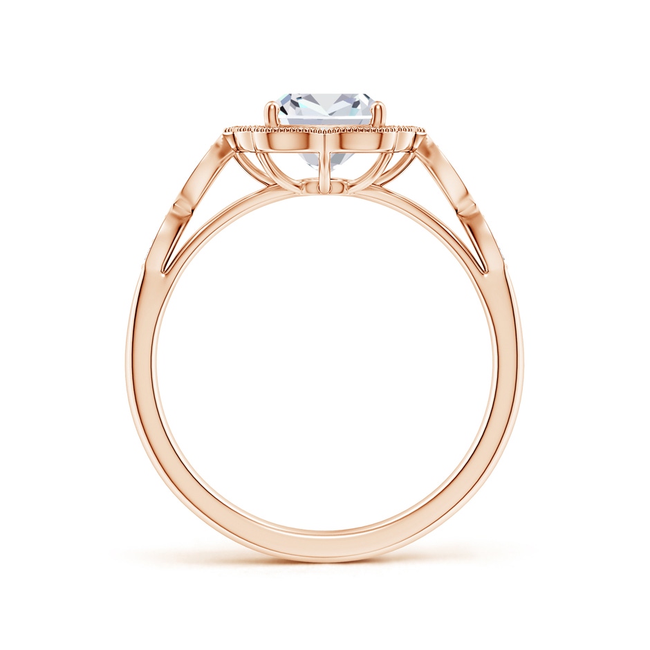 8x6mm FGVS Lab-Grown Vintage Inspired Cushion Rectangular Diamond Ornate Halo Engagement Ring in Rose Gold side 199