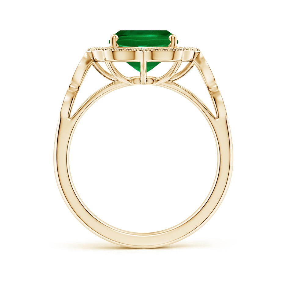 10x8mm Labgrown Lab-Grown Vintage Inspired Cushion Rectangular Emerald Ornate Halo Engagement Ring in 18K Yellow Gold side 199