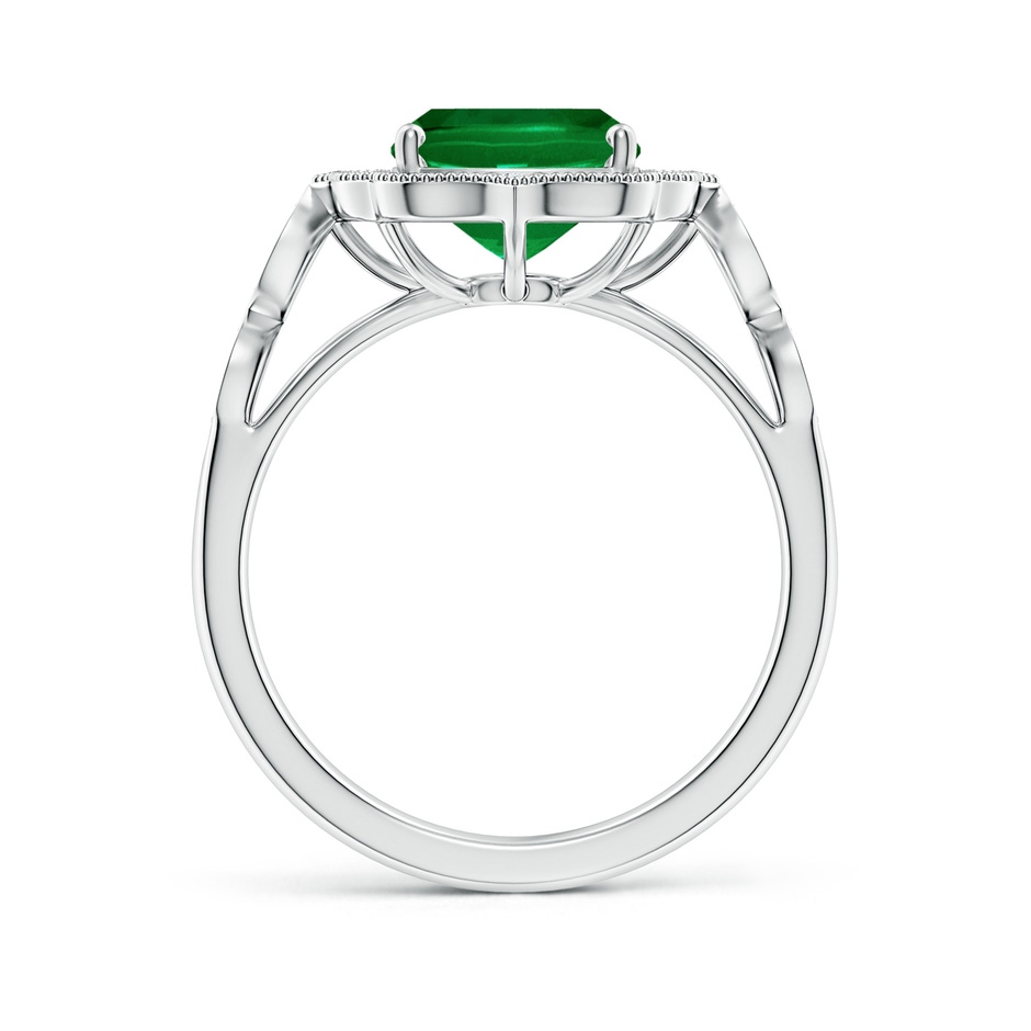 10x8mm Labgrown Lab-Grown Vintage Inspired Cushion Rectangular Emerald Ornate Halo Engagement Ring in White Gold side 199