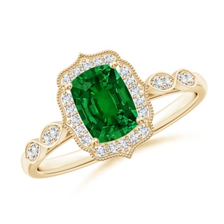 Cushion Rectangular Lab-Grown Lab Grown Emerald