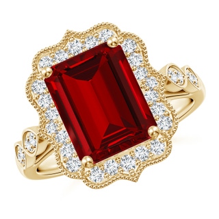 Emerald Cut Lab-Grown Lab Grown Ruby