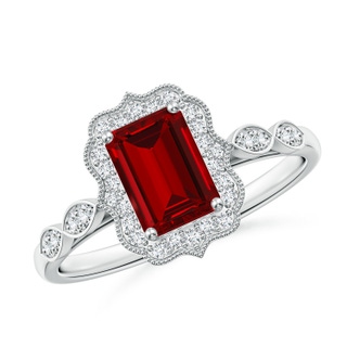 Emerald Cut Lab-Grown Lab Grown Ruby