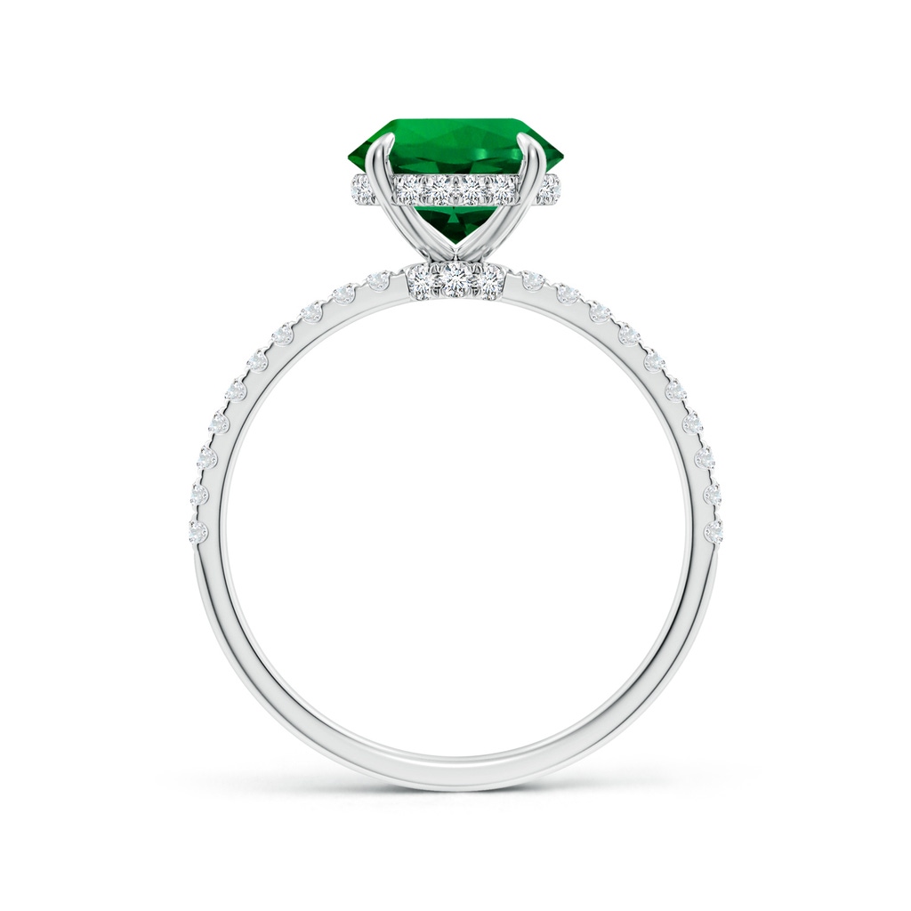 8mm Labgrown Lab-Grown Round Emerald Hidden Halo Classic Engagement Ring in White Gold Side 199