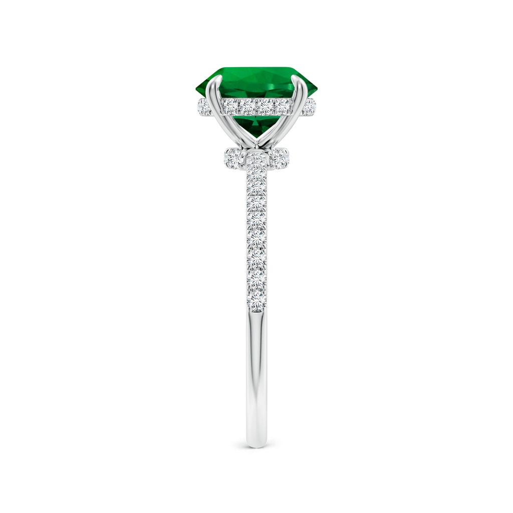 8mm Labgrown Lab-Grown Round Emerald Hidden Halo Classic Engagement Ring in White Gold Side 299