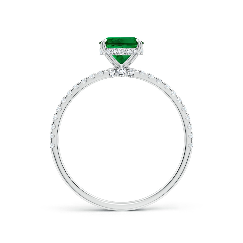 8x6mm Labgrown Lab-Grown Oval Emerald Hidden Halo Classic Engagement Ring in White Gold side 199