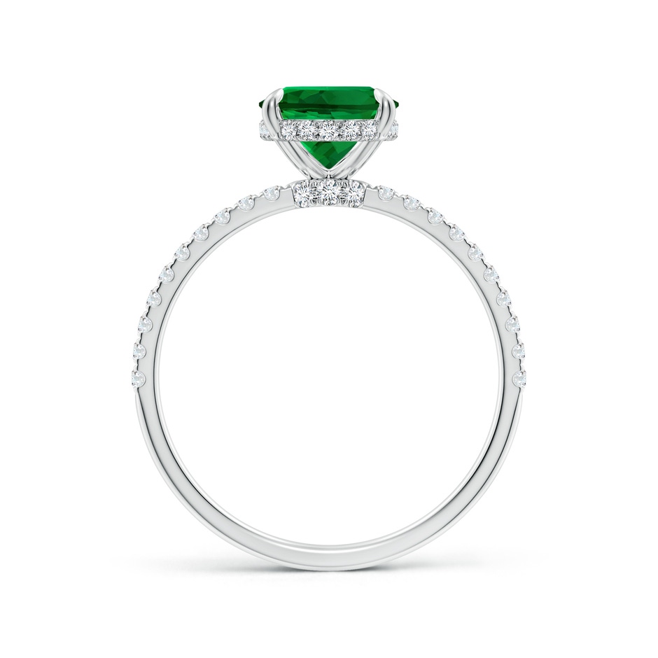 9x7mm Labgrown Lab-Grown Oval Emerald Hidden Halo Classic Engagement Ring in White Gold side 199