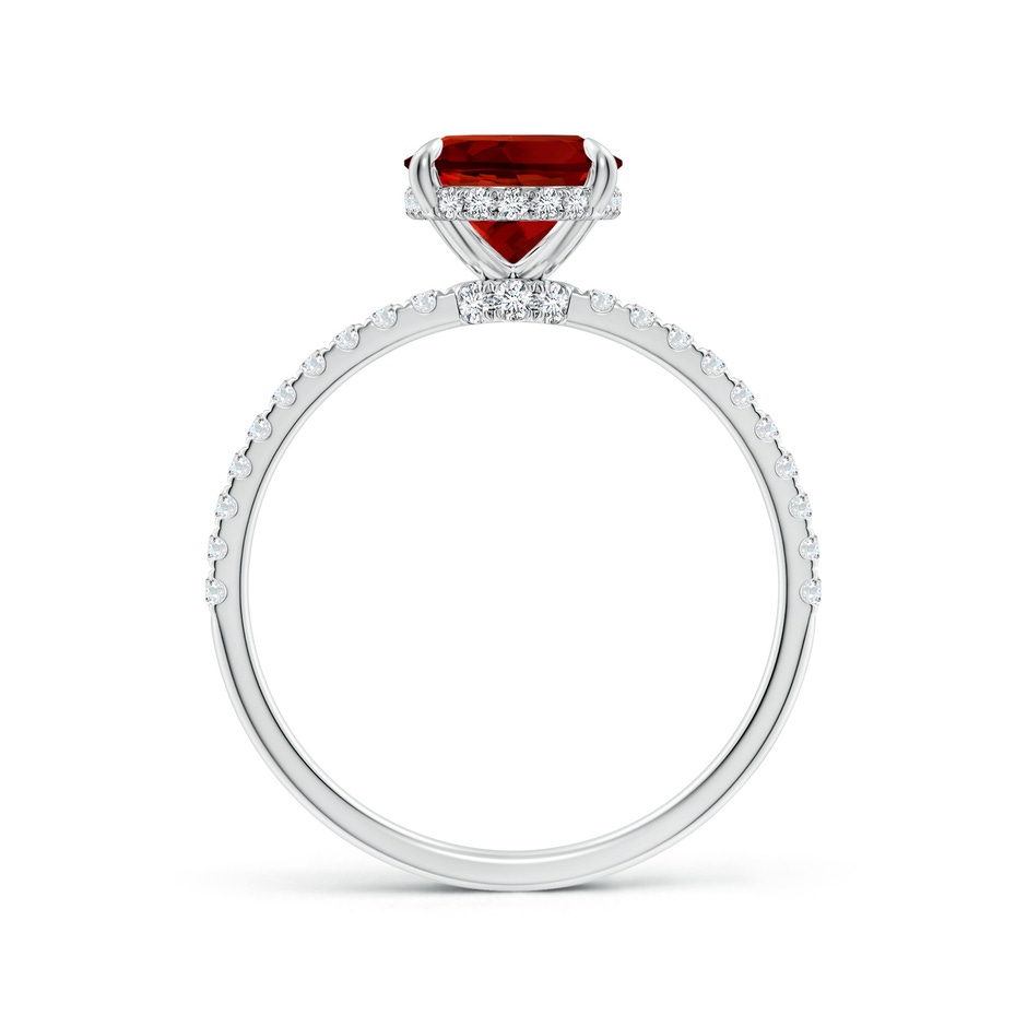 9x7mm Labgrown Lab-Grown Oval Ruby Hidden Halo Classic Engagement Ring in White Gold side 199