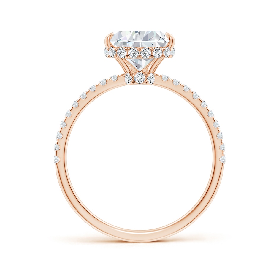 10x8mm FGVS Lab-Grown Pear Diamond Hidden Halo Classic Engagement Ring in Rose Gold side 199
