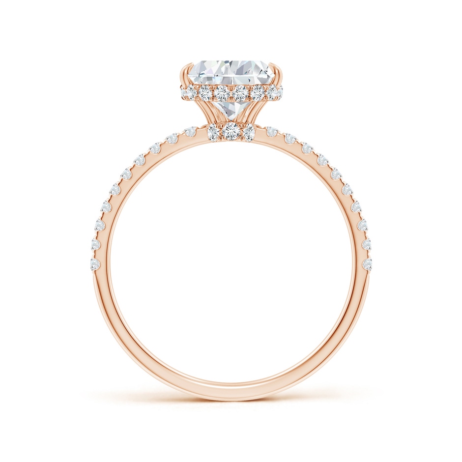 9x7mm FGVS Lab-Grown Pear Diamond Hidden Halo Classic Engagement Ring in 18K Rose Gold side 199