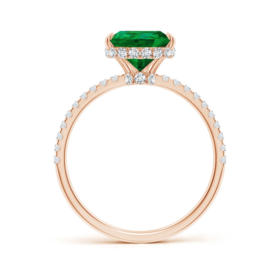 10x8mm Labgrown Lab-Grown Pear Emerald Hidden Halo Classic Engagement Ring in Rose Gold side 199