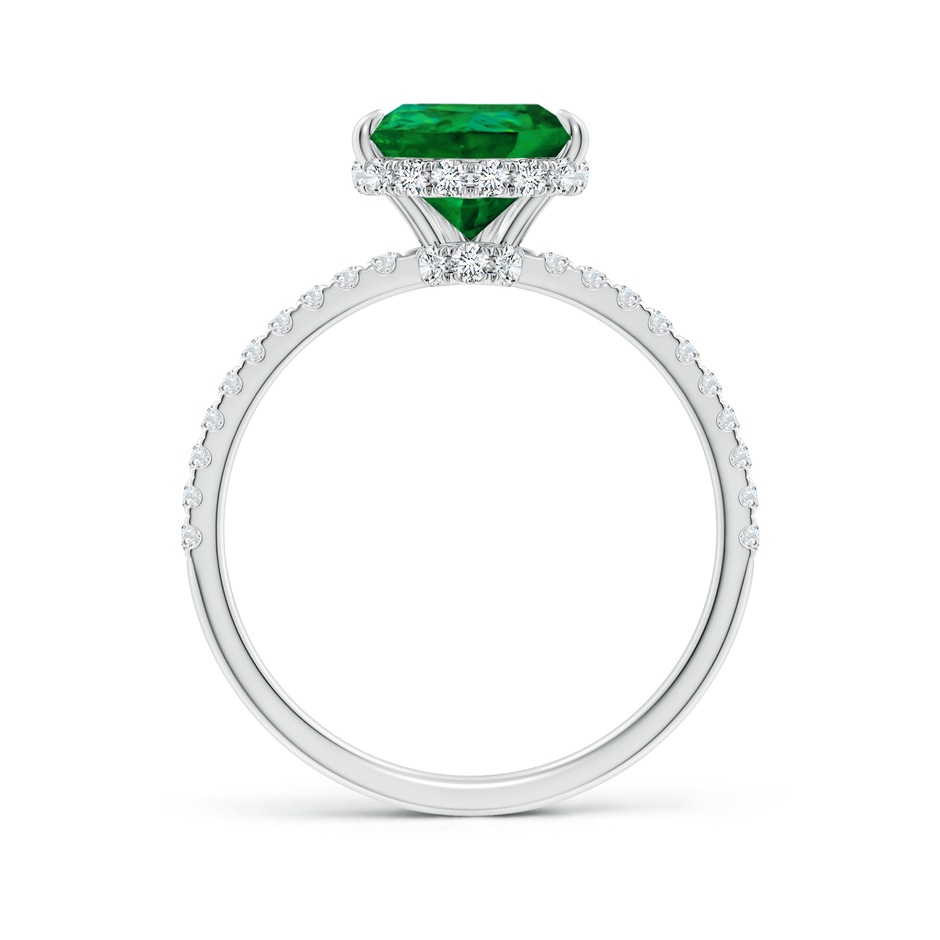 10x8mm Labgrown Lab-Grown Pear Emerald Hidden Halo Classic Engagement Ring in White Gold side 199