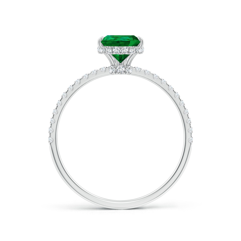 8x6mm Labgrown Lab-Grown Pear Emerald Hidden Halo Classic Engagement Ring in White Gold side 199