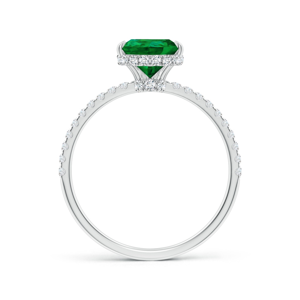 9x7mm Labgrown Lab-Grown Pear Emerald Hidden Halo Classic Engagement Ring in White Gold Side 199