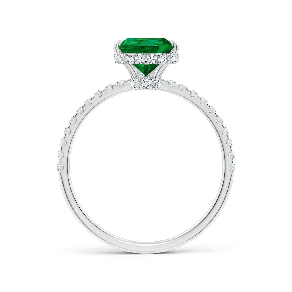 9x7mm Labgrown Lab-Grown Pear Emerald Hidden Halo Classic Engagement Ring in White Gold - side 199