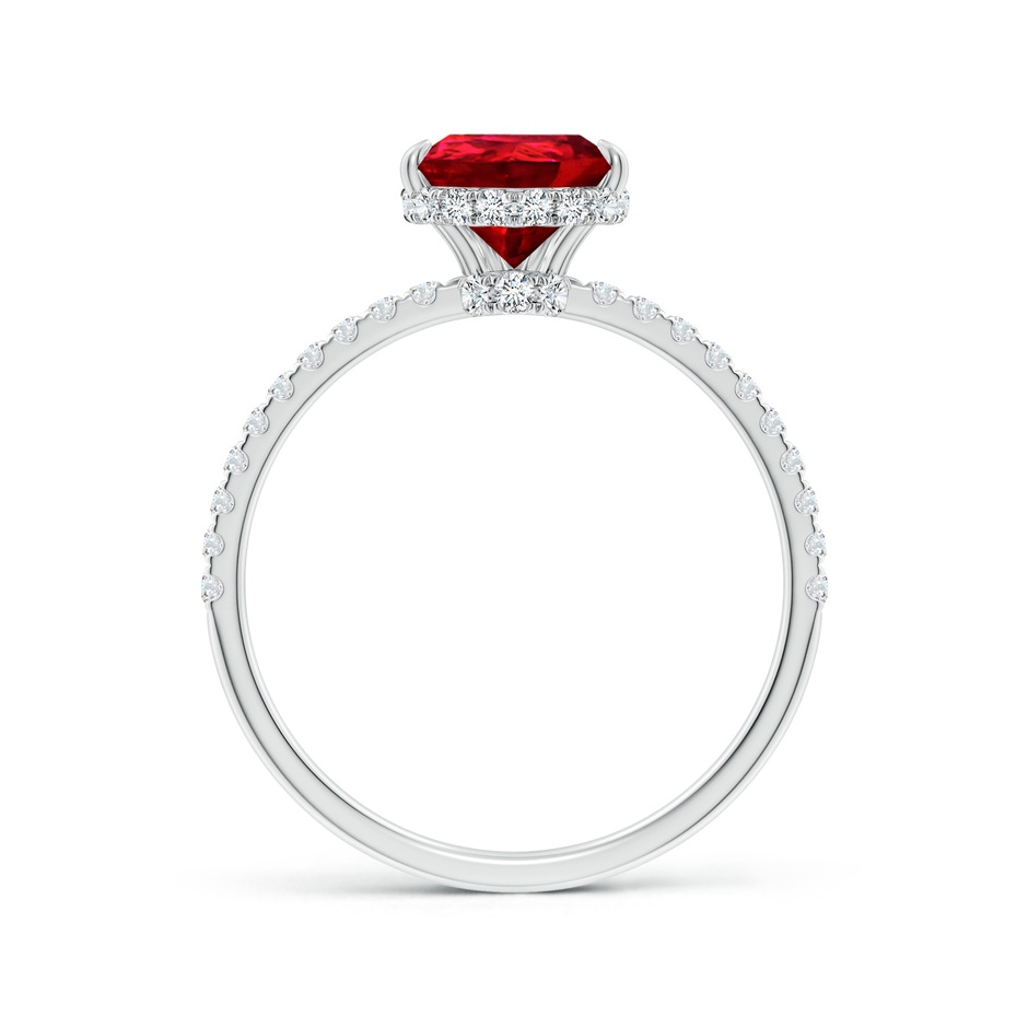 9x7mm Labgrown Lab-Grown Pear Ruby Hidden Halo Classic Engagement Ring in White Gold side 199