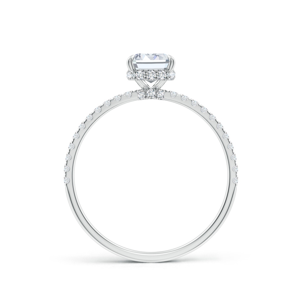 7x5mm FGVS Lab-Grown Emerald-Cut Diamond Hidden Halo Classic Engagement Ring in White Gold - side 199