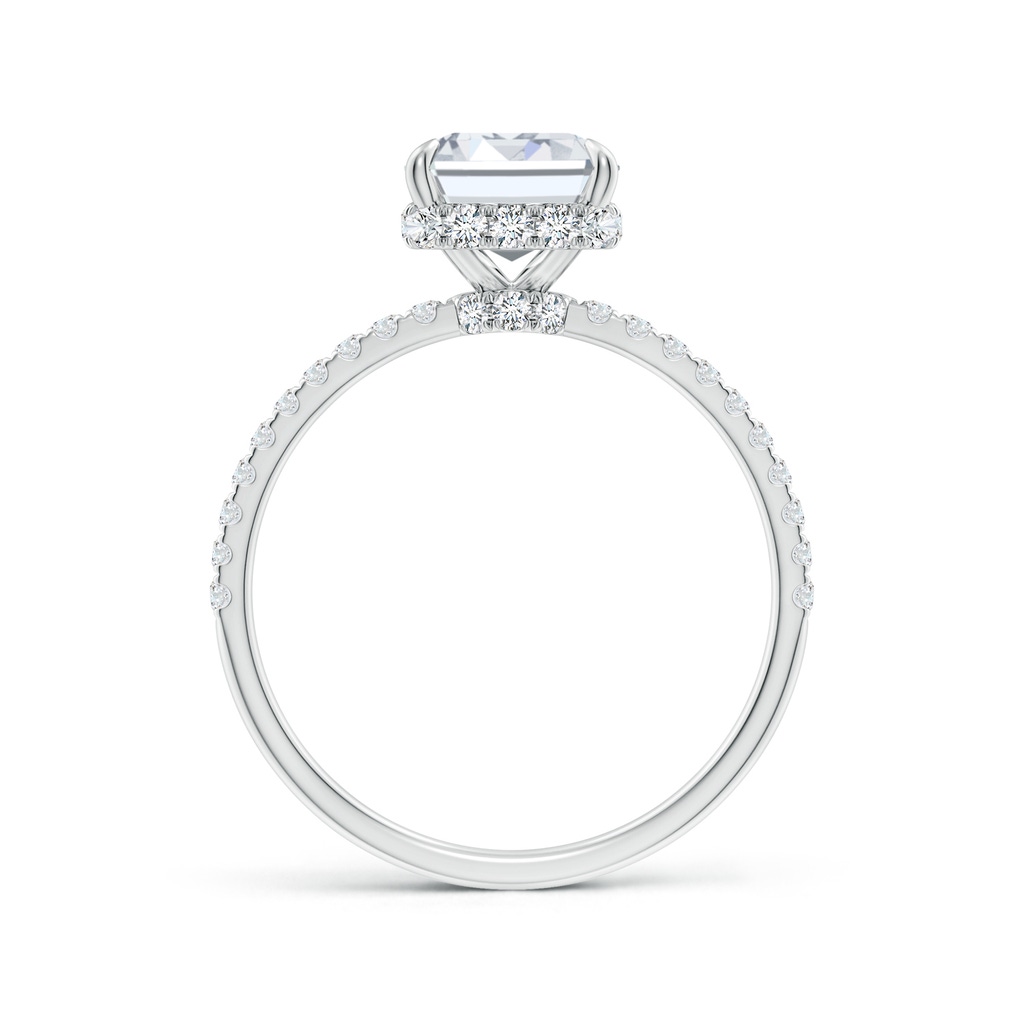 8.5x6.5mm FGVS Lab-Grown Emerald-Cut Diamond Hidden Halo Classic Engagement Ring in White Gold - side 199