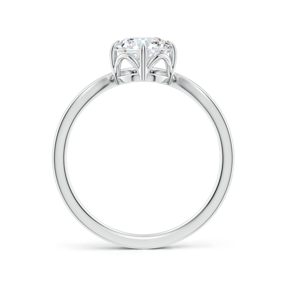6.4mm FGVS Lab-Grown Prong-Set Round Diamond Chevron Engagement Ring in P950 Platinum side 199